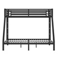 Metal Twin Xl Over Queen Bunk Bed For Teens And Adults,Space Saving Noise Reduced No Box Spring Needed,Black Twin Xl Black Metal