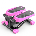 Home Office Exercise 330Lbs Capacity Mini Stepper With Resistance Bands And Lcd Monitor Pink Black Steel