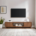 Modern Fluted Door Minimalist Tv Stand For Tvs Up To 80 Inches Mocha Coffee 80 89 Inches Mdf Mdf