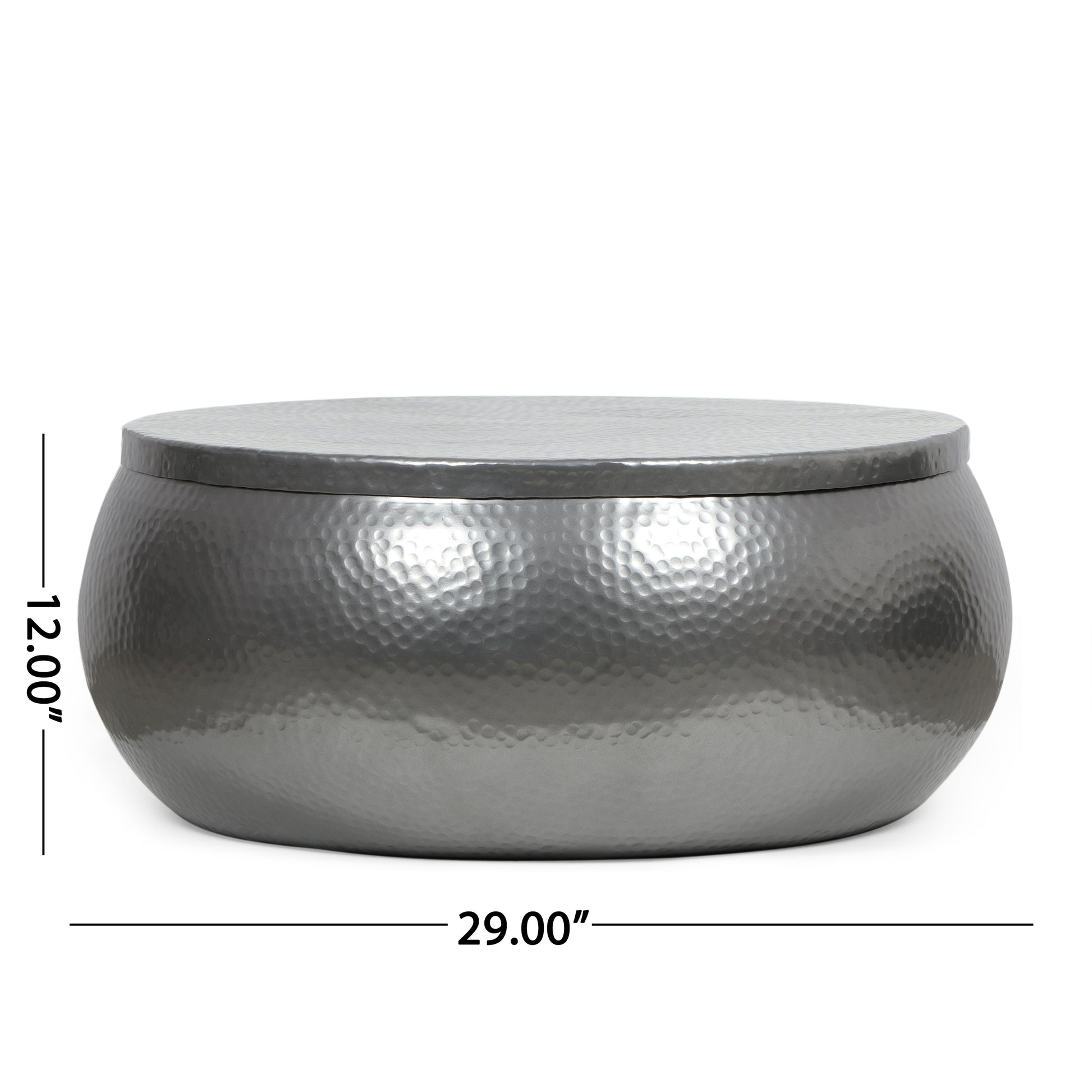 Aluminum Drum Coffee Table Nickel Aluminium