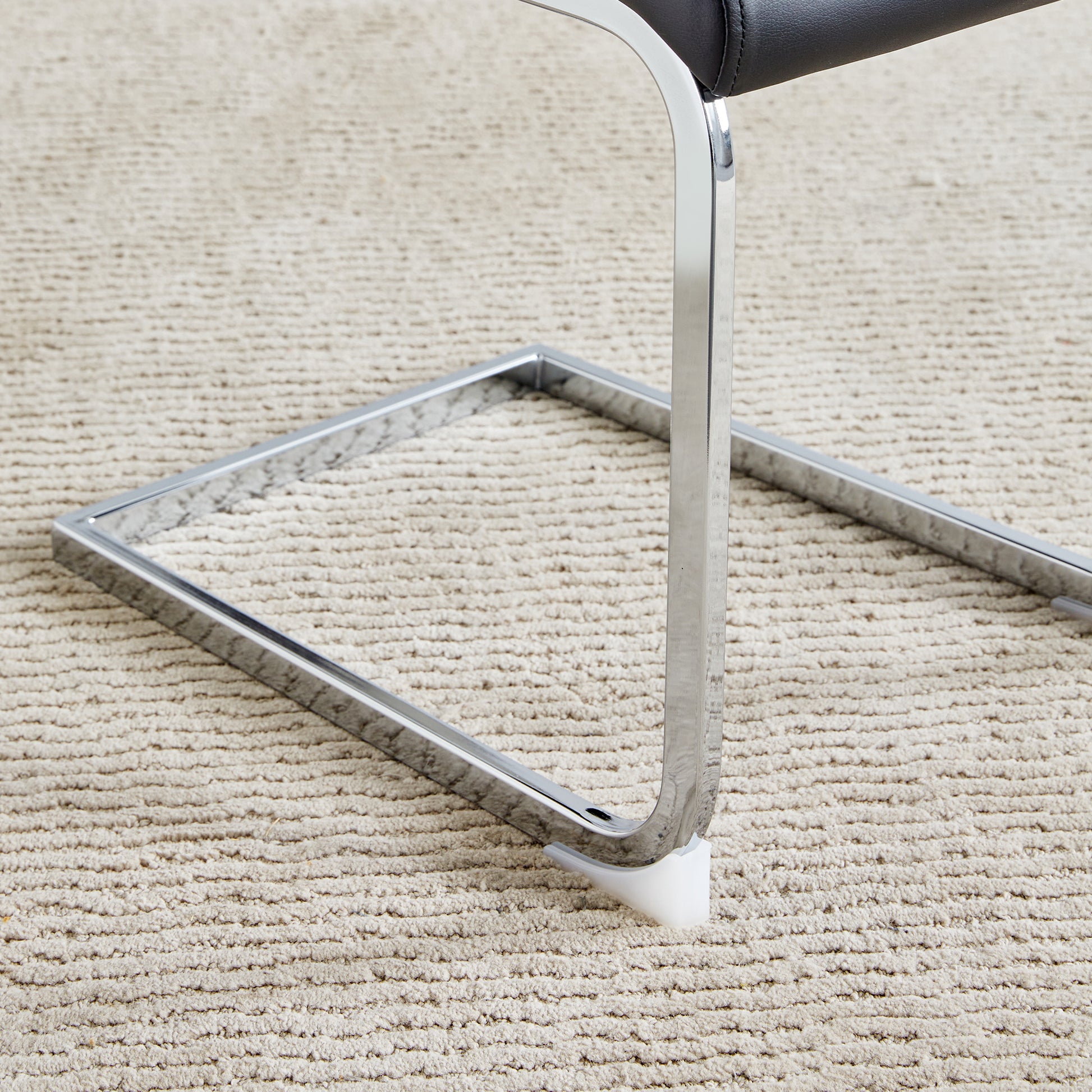 Table And Chair Set, Large Modern Rectangular Glass Table, Can Accommodate 6 8 People, Equipped With A 0.39 Inch Tempered Glass Tabletop And Large Mdf Table Legs, Comfortable And Soft Chairs. Transparent Mdf Glass