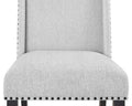 Modern Look 2Pc Light Gray Finish Side Chair Fabric Full Back Upholstered Seat Back Wing Black Finish Trim Accent Dining Room Wooden Furniture Gray Contemporary Side Chair Wood