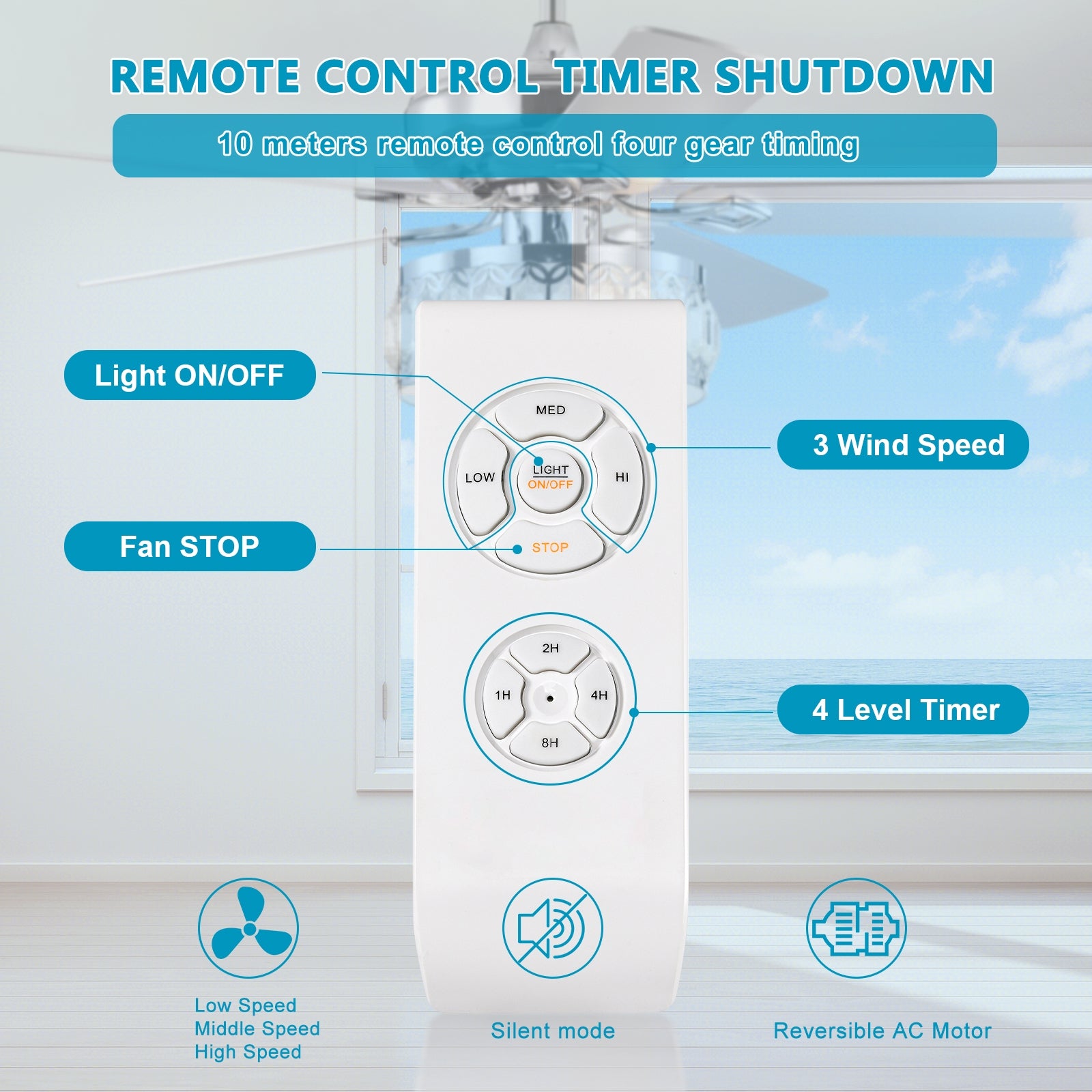 52" 3 Light Chrome Ceiling Fan Remote, Traditional Farmhouse Rustic Industrial Bohemian Country Cottage Transitional Glam For Home, Kitchen, Living Room Chrome American Design,American Traditional,Classic,Contemporary,Farmhouse Plywood Metal