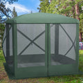 Outsunny Pop Up Camping Canopy Gazebo Screen Shelter Tent With Single Person Easy Set Up, Ventilating Mesh, Portable Carry Bag For Outdoor Camping Party Event, 7X7Ft, Green Green Polyester