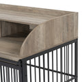 44'' Heavy Duty Large Dog Crate Furniture For Large Medium Dog With Lockable Wheels, Wooden Dog Crate Dog Kennel, End Table Crate With Double Layer Storage, Gray Gray Dog Engineered Wood