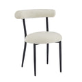 Dining Chair Set Of 2 White Fabric