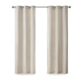 Basketweave Room Darkening Curtain Panel Pair 2 Pcs Window Panels Ivory Polyester