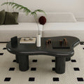 47 Inch Black Cloud Shaped Coffee Table For Living Room Matte Black Primary Living Space Modern Lacquered Mdf