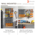 Durhand 44 Piece Wall Mounted Pegboard Tool Organizer Rack Kit With Various Sized Storage Bins, Pegboard, & Hooks, Orange Orange Plastic