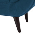 Alma Tufted Flared Arm Entryway Bench, Satin Teal Blue Velvet Blue Foam Velvet