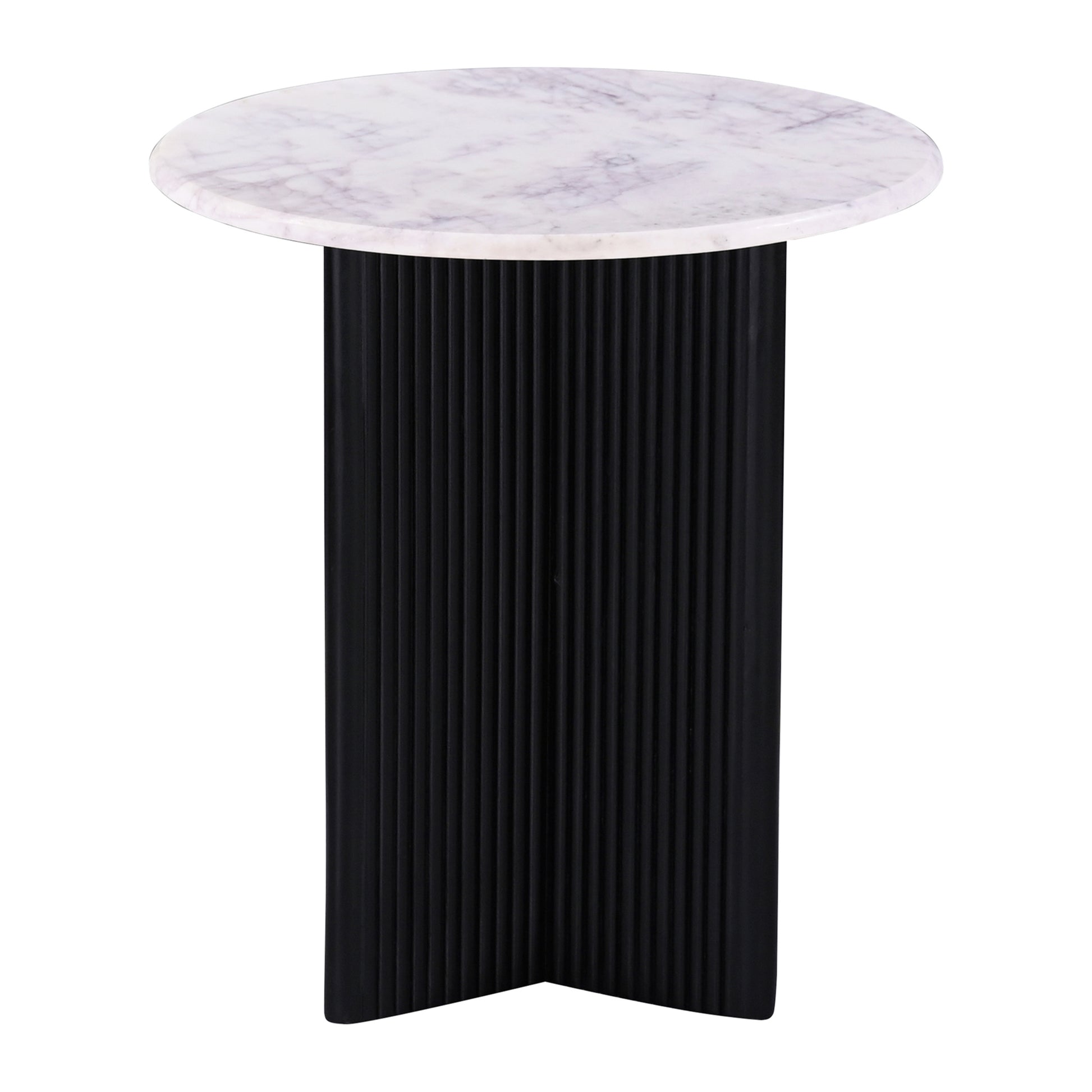 Luxurious Round Mable Topped Pedestal Side End Table, Living Room Accent Table, White Black Black White Primary Living Space Industrial Freestanding Mango Coffee & End Tables Round Marble,Solid Wood Pedestal