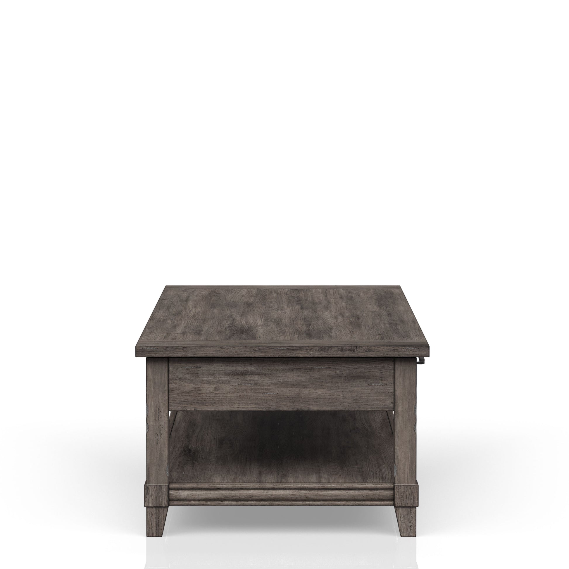 Lift Top Cocktail Table W Casters Gray Solid Wood Mdf