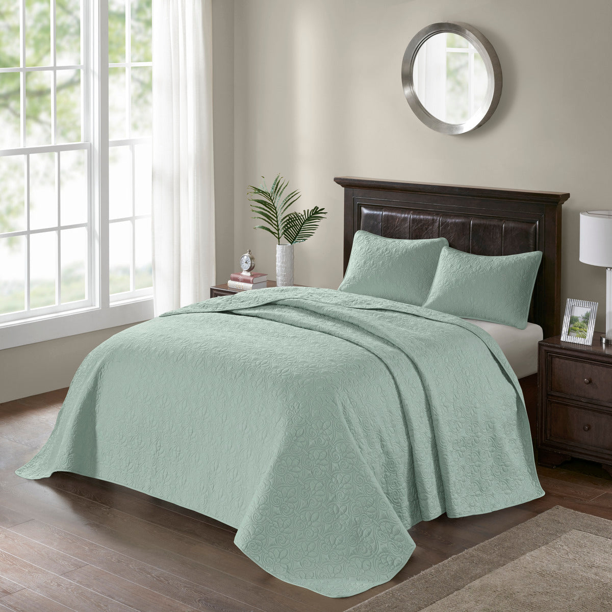 Reversible Quilt Set Seafoam Twin Twin Xl Seafoam Cotton