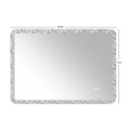 38.5X25 Inches Bathroom Mirror With Led Lights, Smart Mirror With Anti Fog And Adjustable Brightness Function, Wall Mount Makeup Mirror With Crystal Acrylic Frame Transparent Glass Acrylic