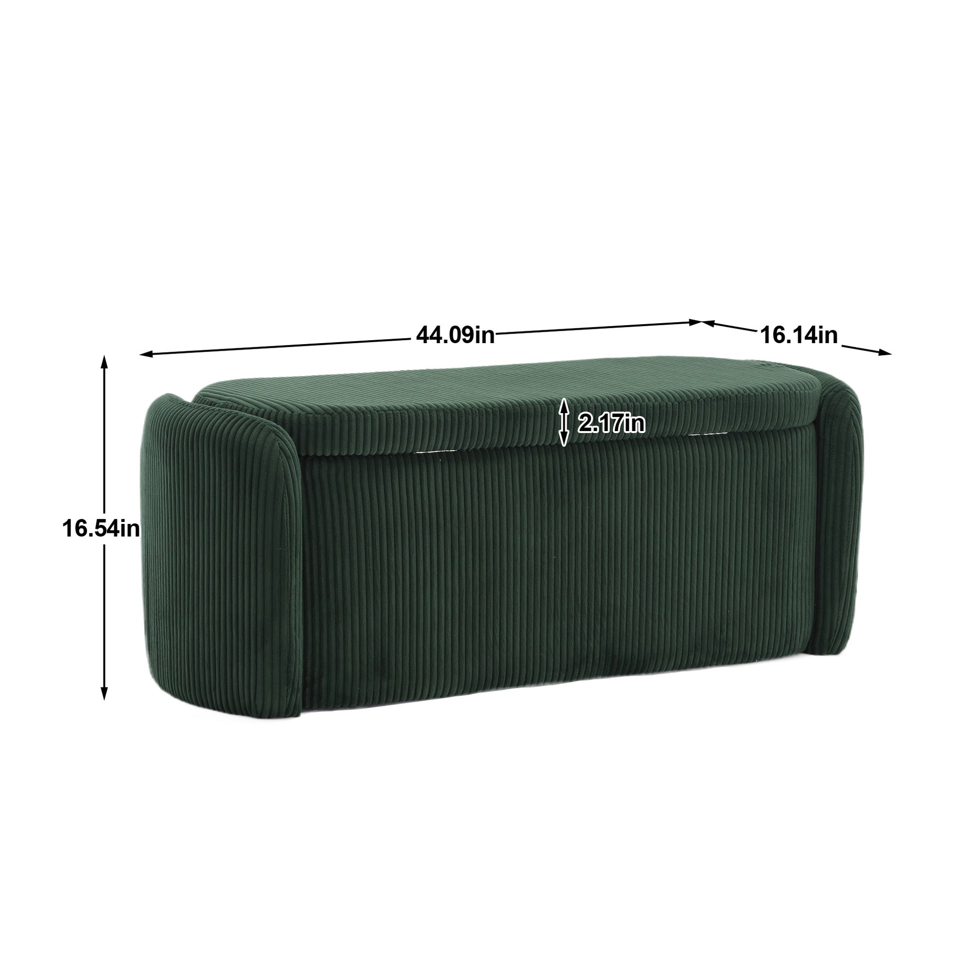Coolmore Storage Ottoman,Bedroom End Bench,Upholstered Fabric Storage Ottoman With Safety Hinge, Entryway Padded Footstool, Ottoman Bench For Living Room & Bedroom Emerald Emerald Foam Corduroy