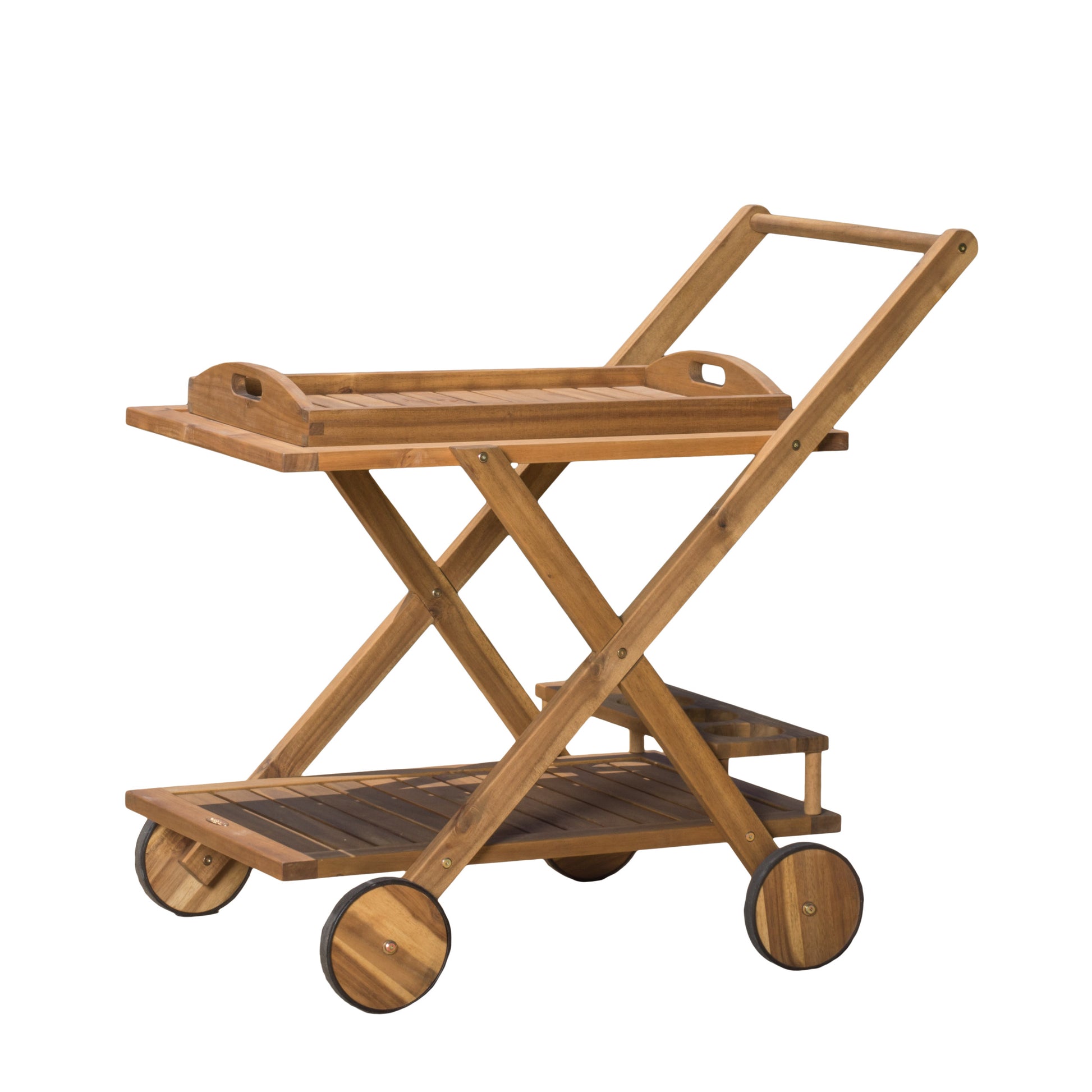 Riviera Bar Cart Natural Stained Wood