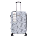 Luggage Sets 3 Piece Pc Multifunctional Large Capacity Suitcase Trolley Case, Pc Hard Shell Universal Wheels And Password Lock For Easy Carrying, 20 24 28In White Gray Pc