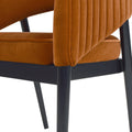 Mirah Modern Open Barrel Dining Chair, Burnt Orange Performance Velvet Burnt Orange Foam Velvet