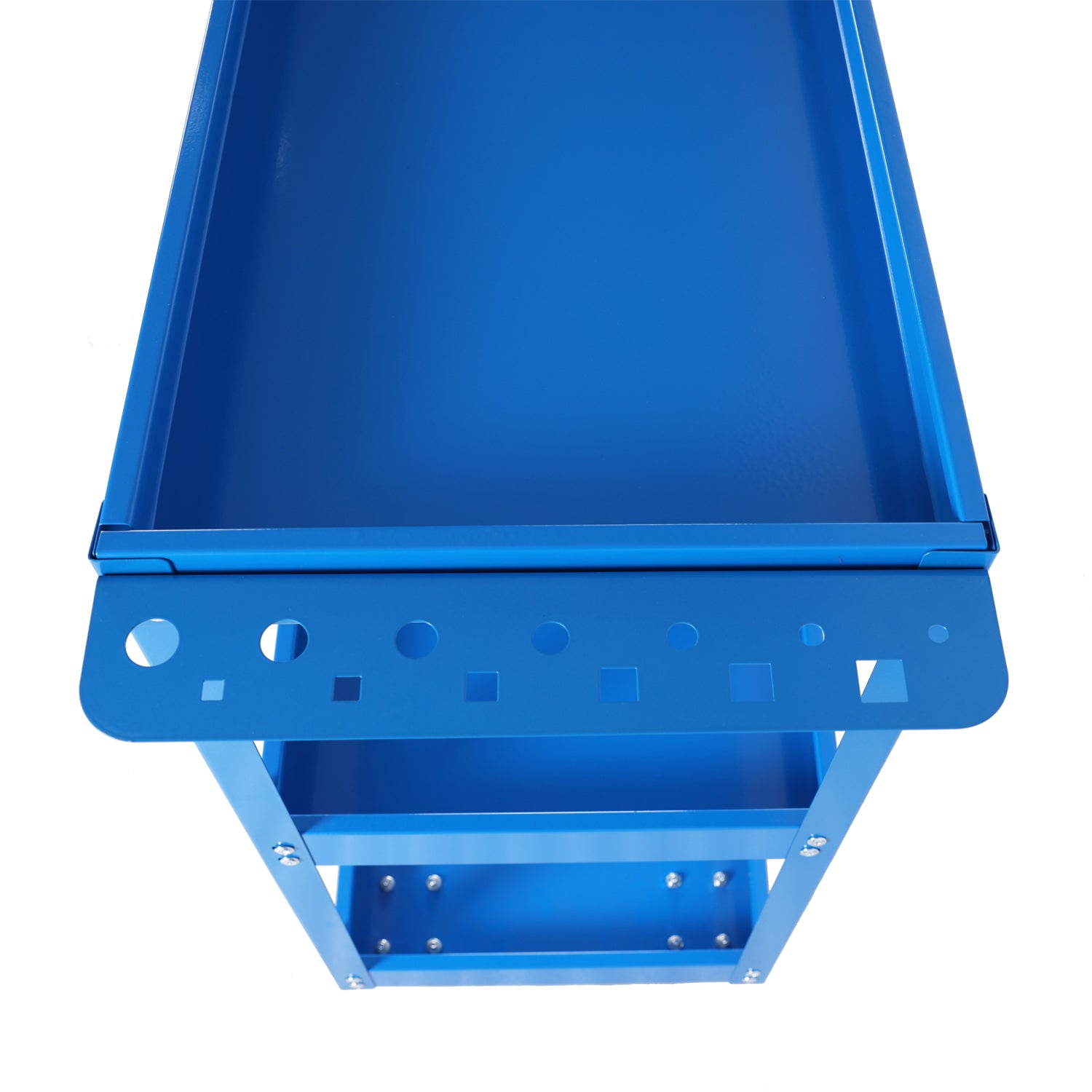 Tool Cart On Wheels, 3 Tier Rolling Mechanic Tool Cart, Heavy Duty Steel Utility Cart W Lockable Wheels, 450 Lbs Capacity Industrial Service Cart For Garage, Warehouse, Workshop Blue Blue Abs Steel