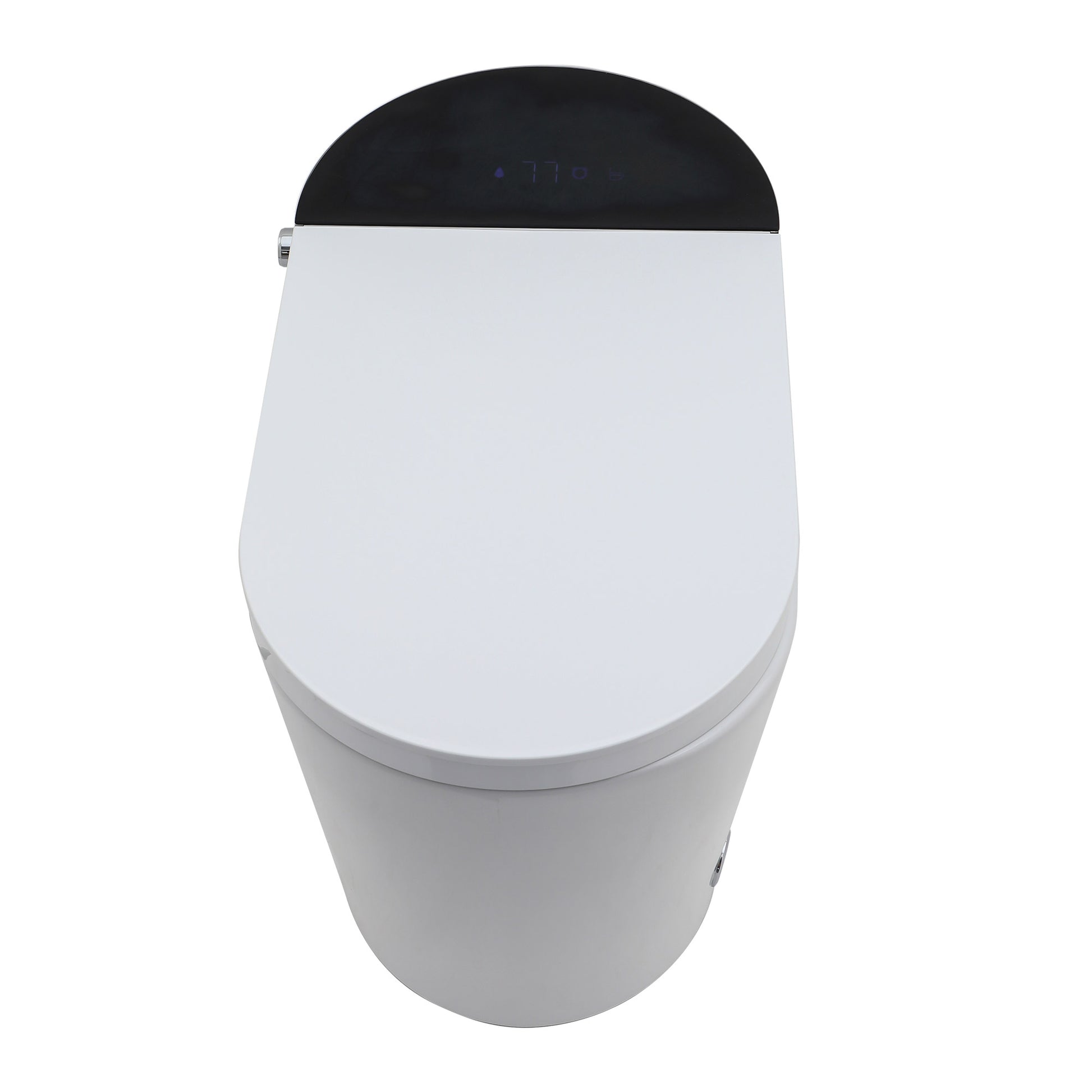 Smart Toilet With Bidet Built In, Auto Open & Close, Elongated Heated Seat, Foot Sensor Flush, Led Display, Warm Water Wash, Dryer, Night Light White Ceramic