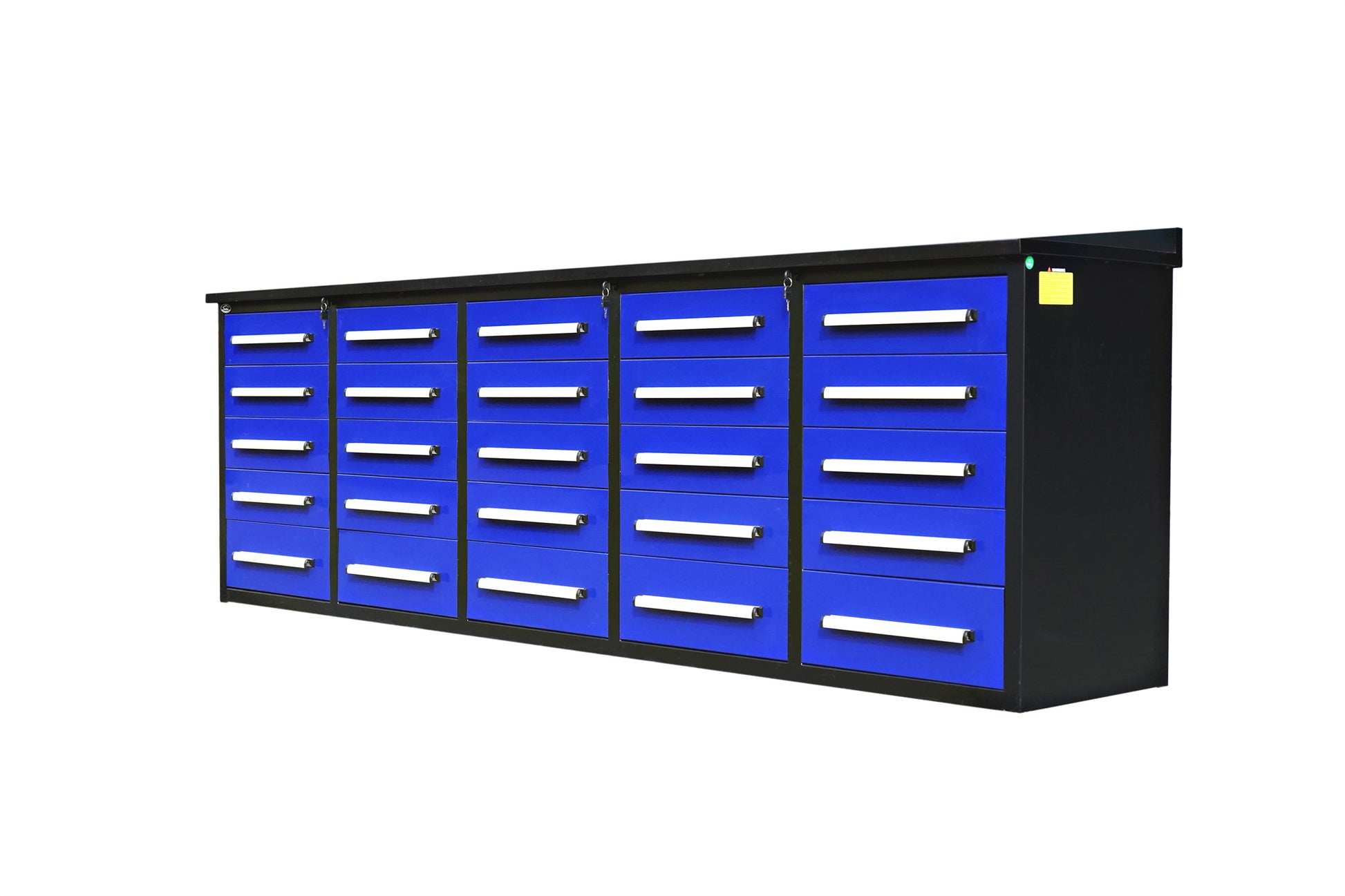 10' Workbench With Storage Drawers 25 Drawers Blue Steel