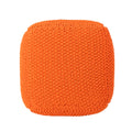 Hollis Knitted Cotton Pouf Cube 20 X 20 X 16 Pouf Orange Cotton