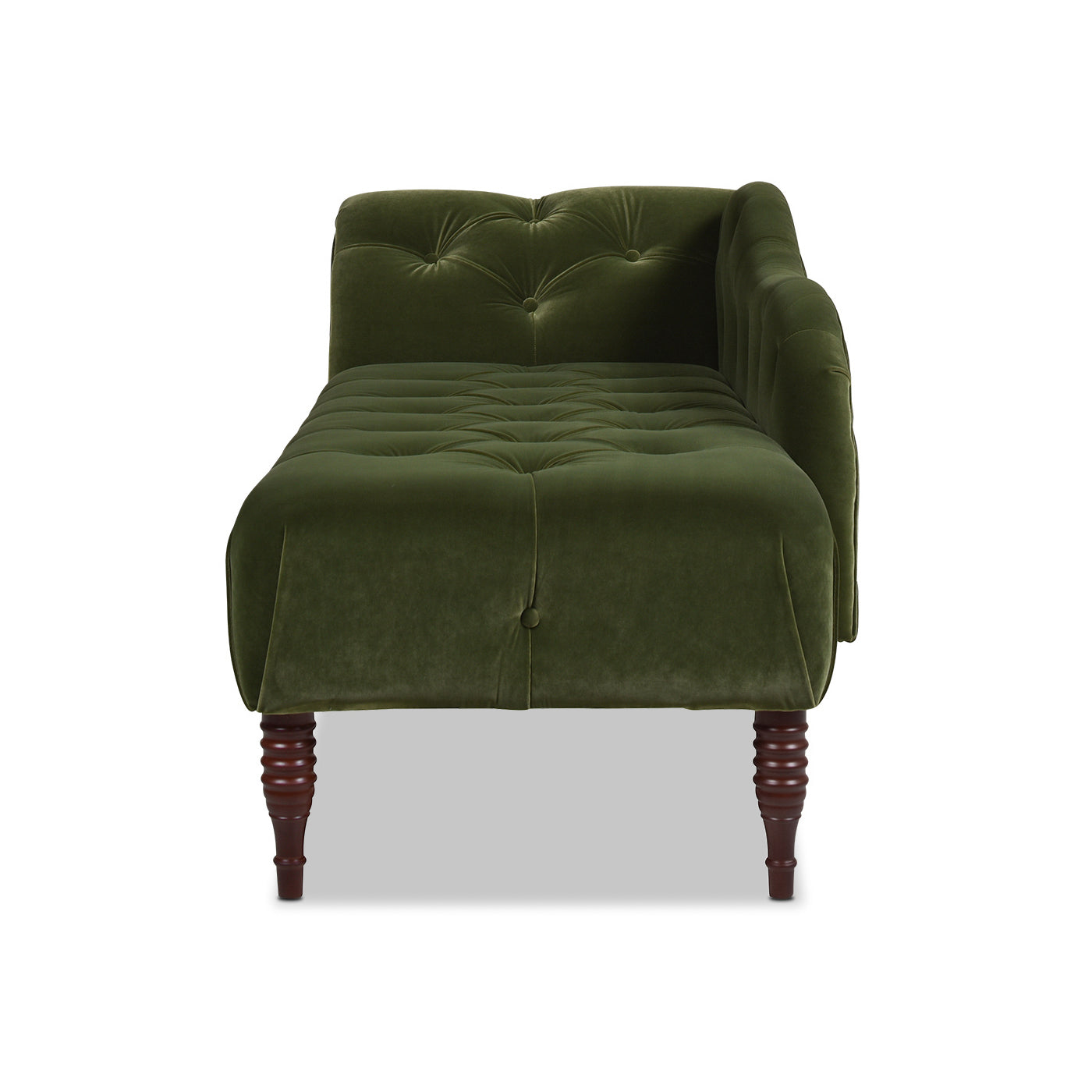 Samuel Tufted Roll Arm Chaise Lounge, Olive Green Performance Velvet Olive Green Foam Velvet