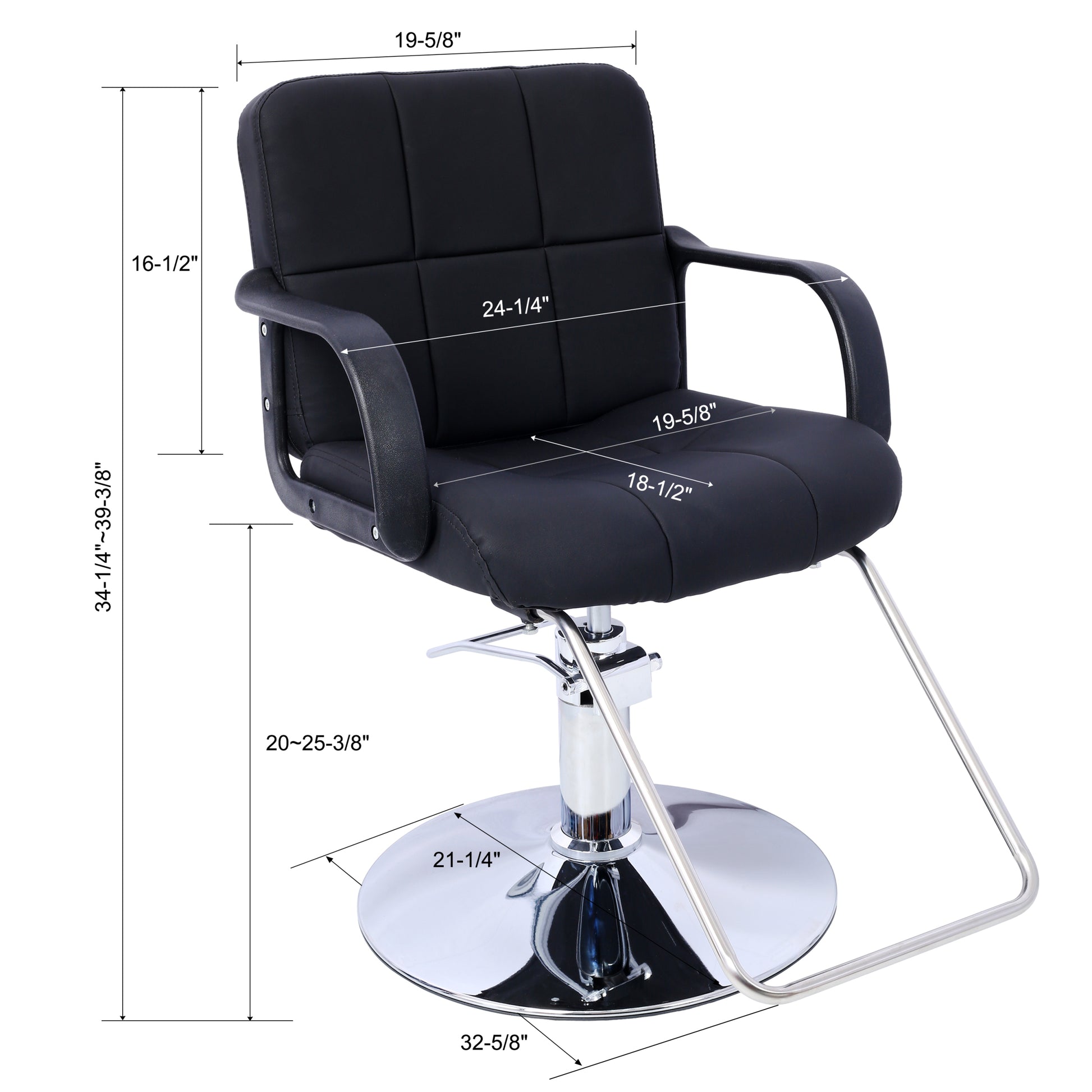 Hair Salon Chair Styling Heavy Duty Hydraulic Pump Barber Chair Beauty Shampoo Barbering Chair For Hair Stylist Women Man,With Barber Cape ,Black Black Pu