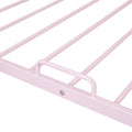 Twin Size Metal House Bed With Twin Size Trundle, Pink Twin Pink Metal