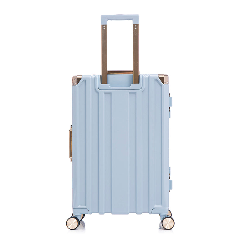 Luggage Sets Expandable Aluminum 20 24 28 Inch Three Model Set, Stylish Suitcase With Aluminum Frame Password Lock, Suitable For Travel Suitcases And Suitcases Blue Contemporary Aluminum