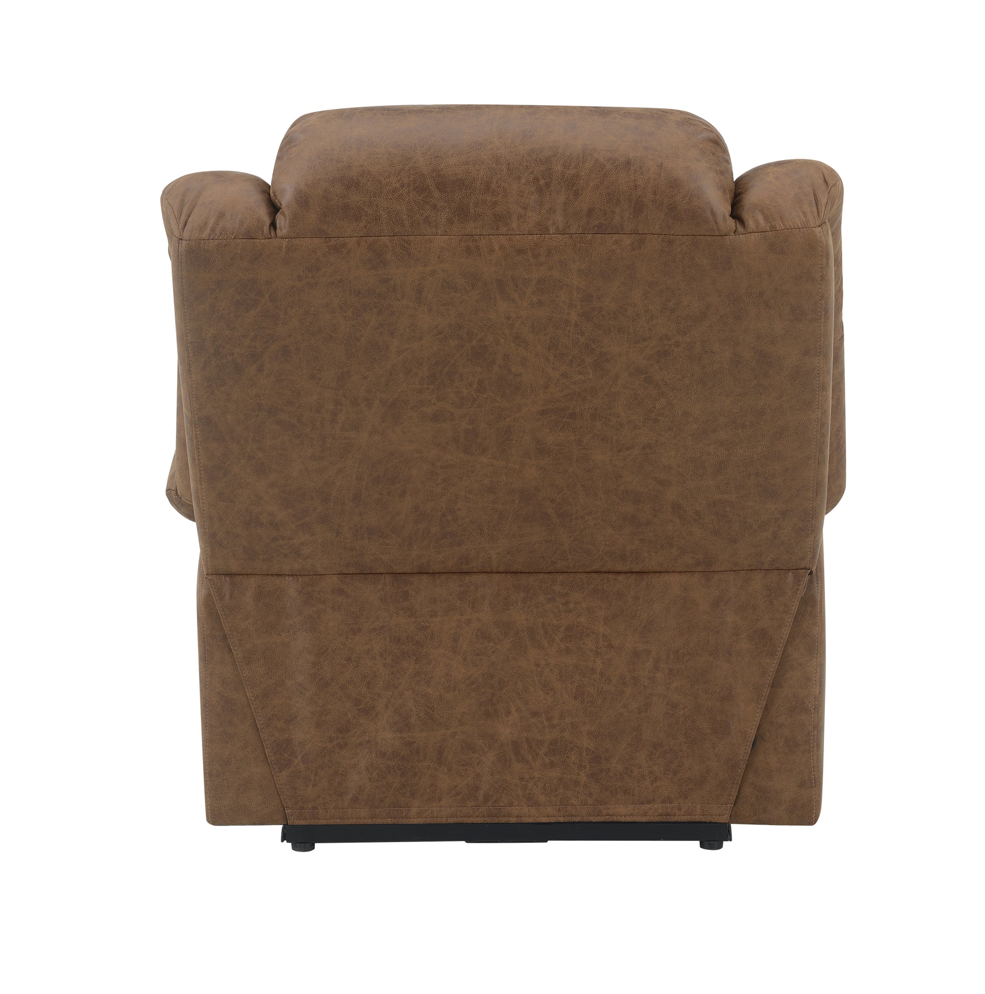 Brown Power Lift Recliner With Massage And Heating Brown Faux Leather Power Remote Metal Primary Living Space Tight Back Push Button Pillow Top Arms Faux Leather