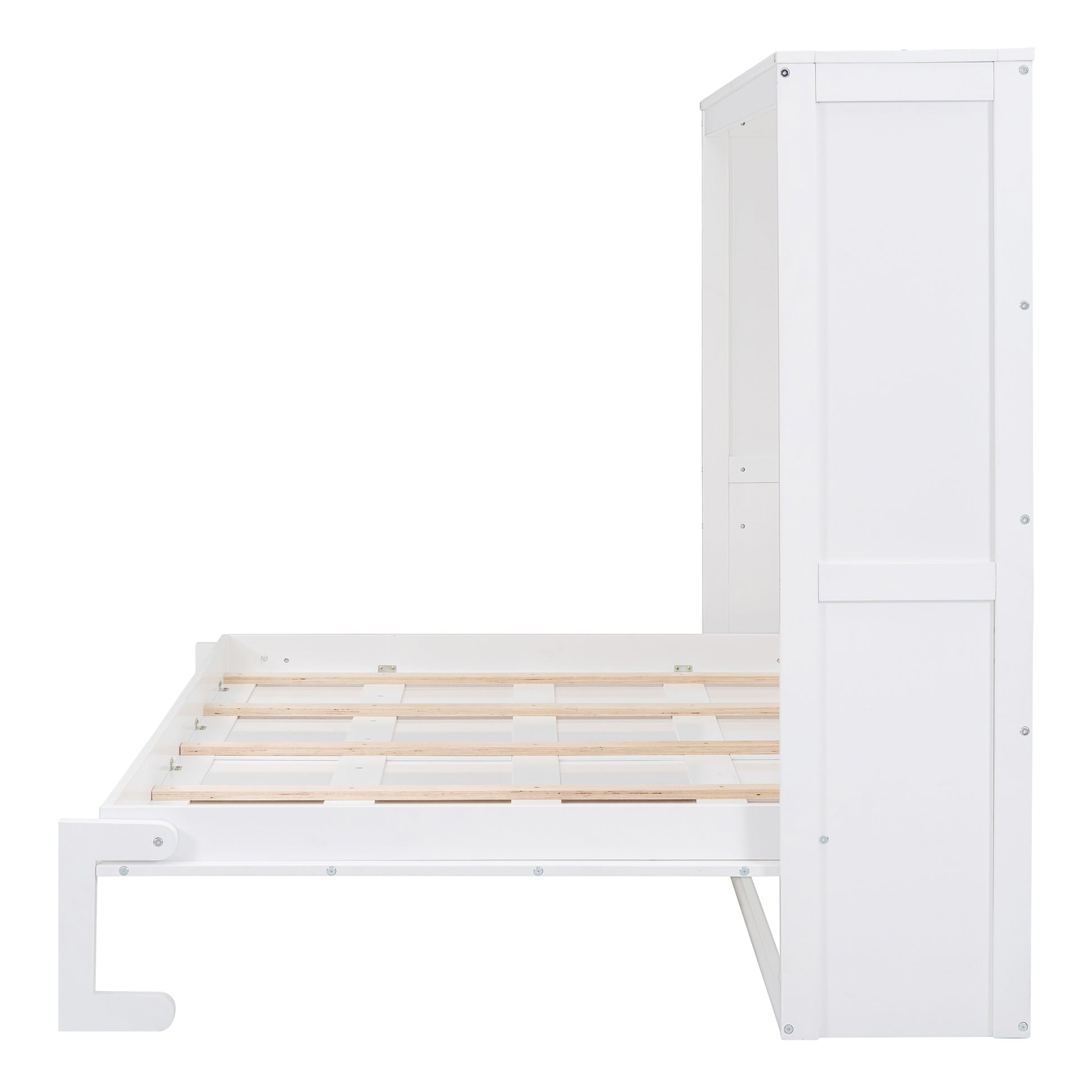 Full Size Murphy Bed Wall Bed,White Full White Plywood