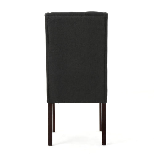 Dining Chair Charcoal Wood Fabric