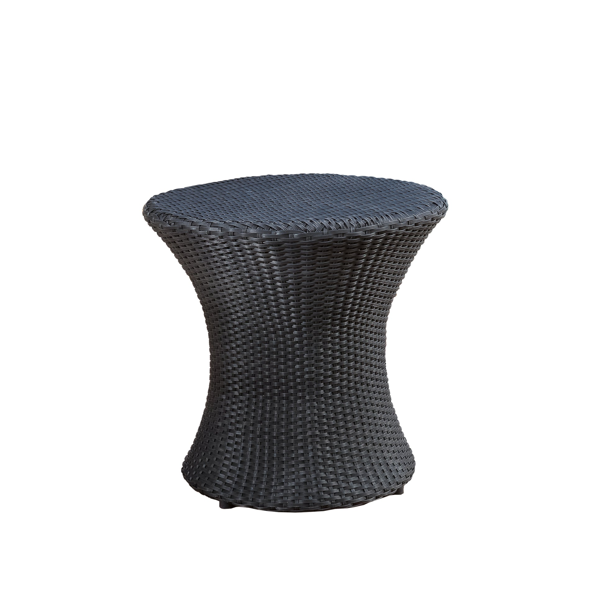 Kono Hourglass Table No Glass Top Black Rattan