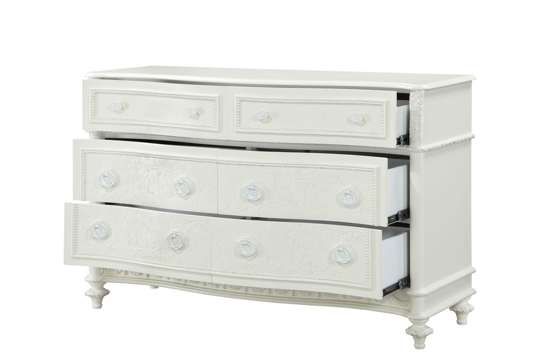 Dorothy Dresser, Ivory Finish Bd02269 Ivory Wood