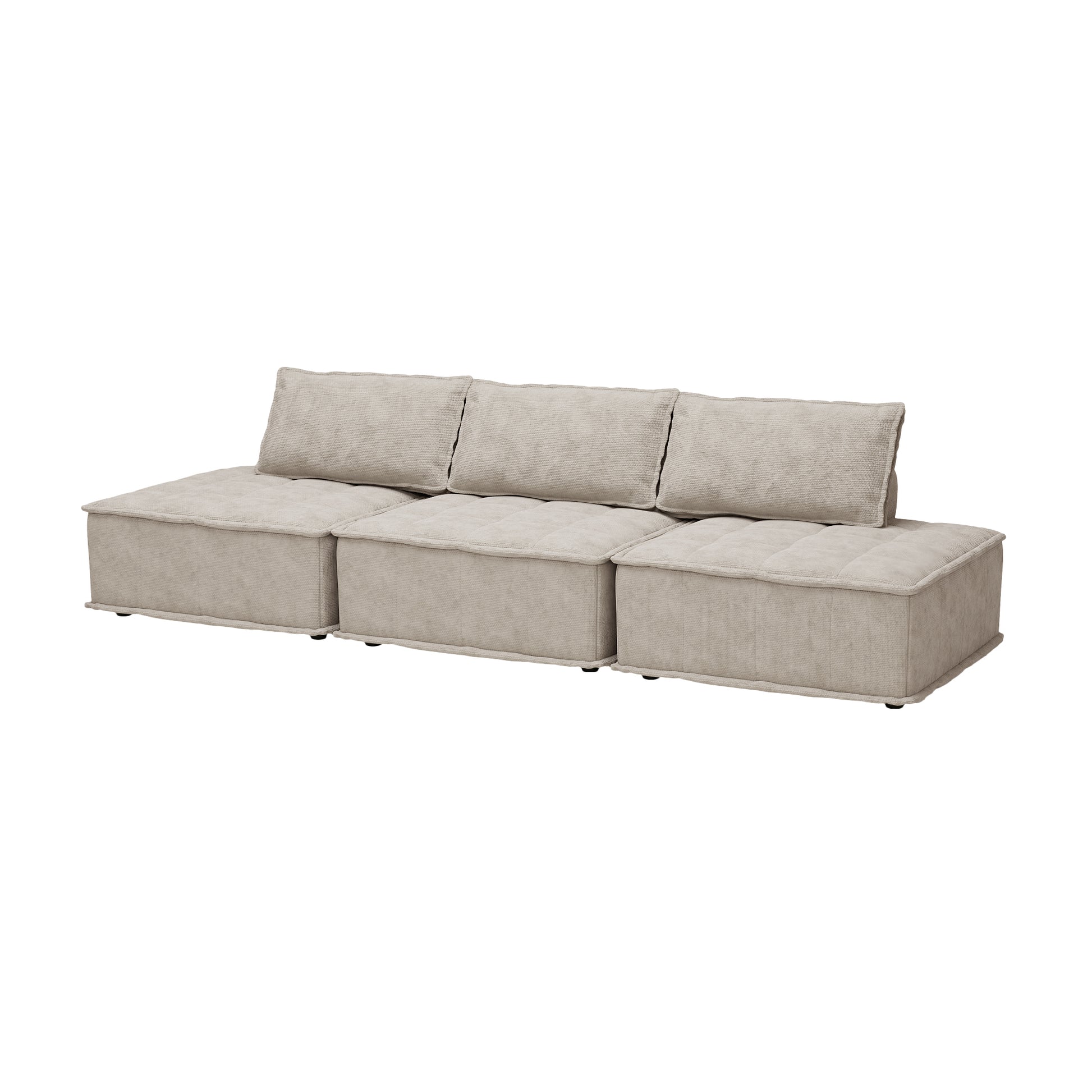 Modern Modular Chenille Sofa Versatile 3 Piece Modular Sofa Set Customizable Design For Ultimate Comfort And Style Beige Beige Wood Primary Living Space Split Back Modern Chenille 3 Seat