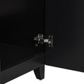 24 Inch Bathroom Vanity Cabinet With Ceramic Sink, 2 Drawers, 1 Door Black Bathroom Solid Wood Mdf