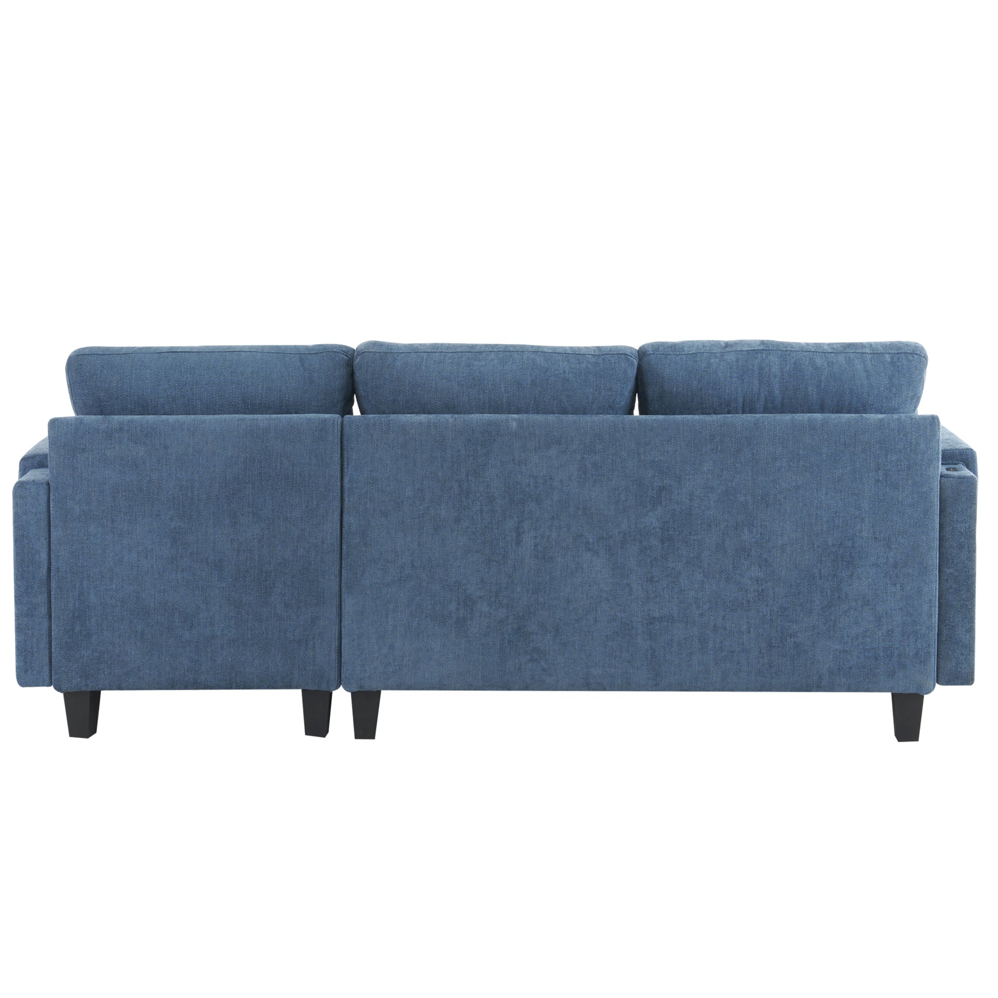 83.4" L Shaped Sofa Sectional Couch Sofa Bed With Two Usb Ports, A Movable Ottoman And A Reversible Chaise Lounge For Living Room, Navy Blue Navy Blue Foam Chenille 5 Seat