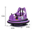 12V Ride On Bumper Car For Kids,Electric Car For Kids,1.5 5 Years Old,W Remote Control, Led Lights, Bluetooth & 360 Degree Spin, Vehicle Body With Anti Collision Paddingfive Point Safety Belt,2Wd Purple Polyethylene