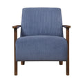 Modern Design 1Pc Accent Chair Blue Corduroy Seat Cushions Solid Wood Living Room Furniture Blue Primary Living Space Contemporary,Modern Plywood,Solid Wood