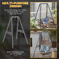 Outsunny A Shaped Hammock Chair Stand, Heavy Duty Swing Stand For Indoor & Outdoor Use, Max 330 Lbs., Black Black Steel