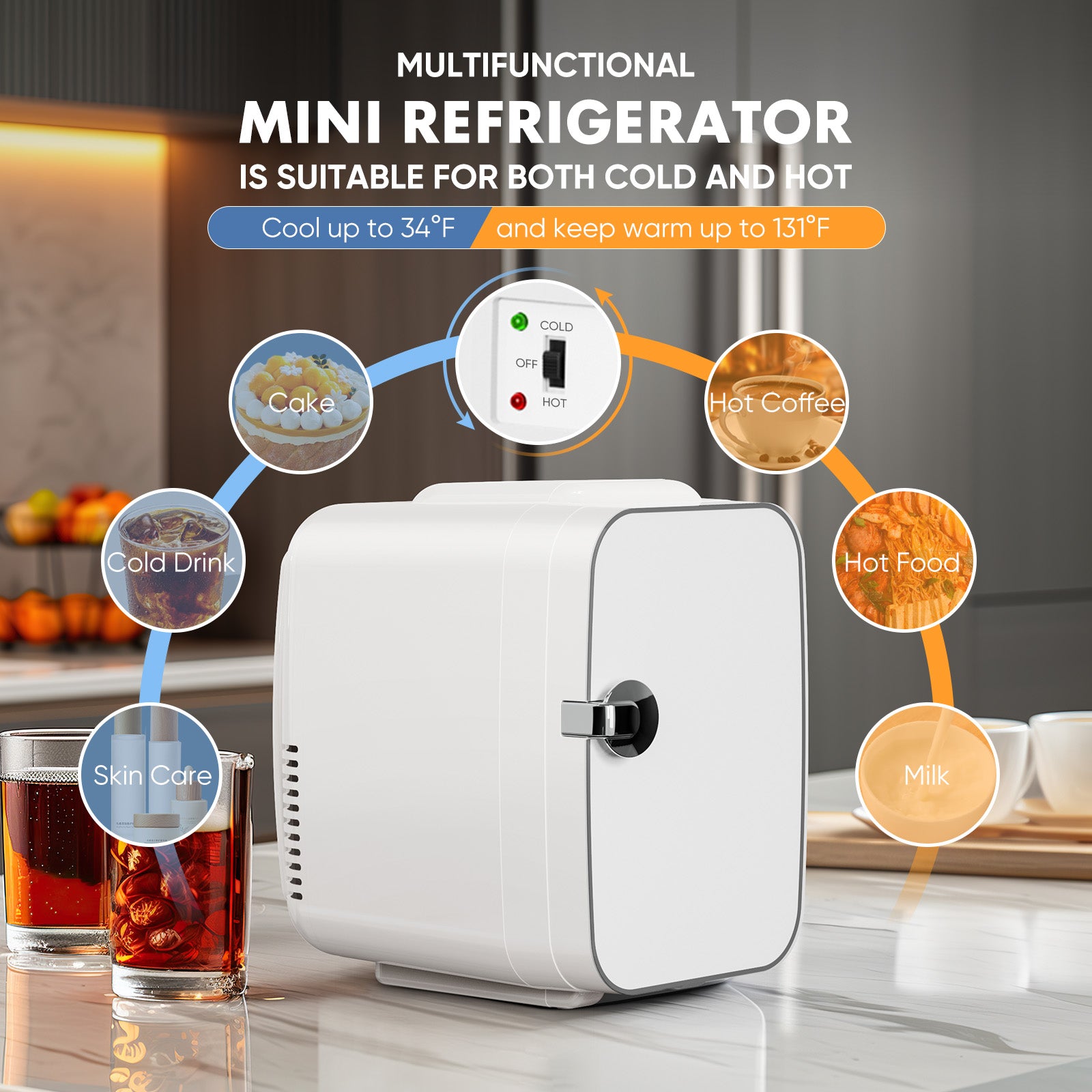 Skincare mini fridge for car or bedroom portable good food and drinks