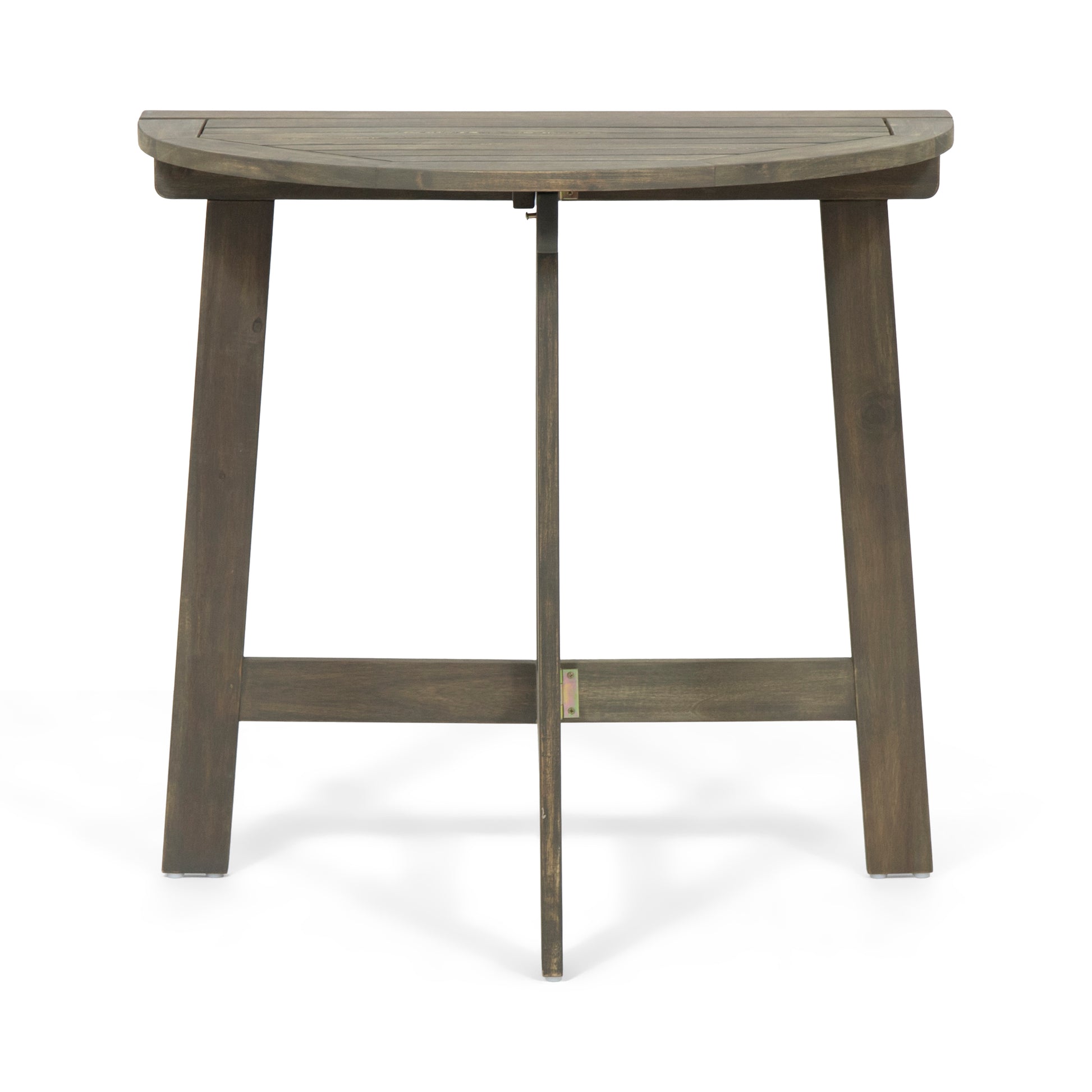Westmont Half Round Bistro Table, Grey Grey Acacia Wood