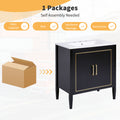 30 Inch Bathroom Vanity With Ceramic Basin, Soft Close Door, Built In Hidden Drawer Black Bathroom Solid Wood Mdf