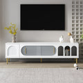 Modern Tv Stand For Up To 70 Inch Tv, Entertainment Center Tv Media Console Table, With 3 Shelves And 2 Cabinets, Tv Console Cabinet Furniture For Living Room Old Sku: Wf314645Aak White 60 69 Inches Mdf