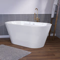 51 Inch Acrylic Freestanding Bathtub Contemporary Soaking White Tub With Overflow And Pop Up Drain Gloss White Gloss White Oval Bathroom Freestanding Tubs Polished Less Than 59 In Modern Soaking Center Fiberglass Acrylic