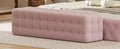 All Covered Velvet Upholstered Ottoman, Rectangular Footstool, Bedroom Footstool, No Assembly Required, Elegant And Luxurious, Pink Pink Mdf