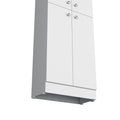 Cameron Pantry Cabinet With 4 Doors And 5 Hidden Shelves White Kitchen Modern Particle Board Shelves Included Engineered Wood