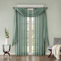 Solid Crushed Curtain Panel Pair 2 Pcs Window Panels Aqua Polyester