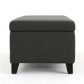 Hartford Storage Ottoman Dark Gray Fabric